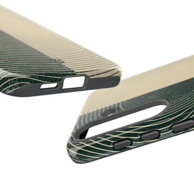Green Tough Phone Case for Samsung - Evergreen Split Grain