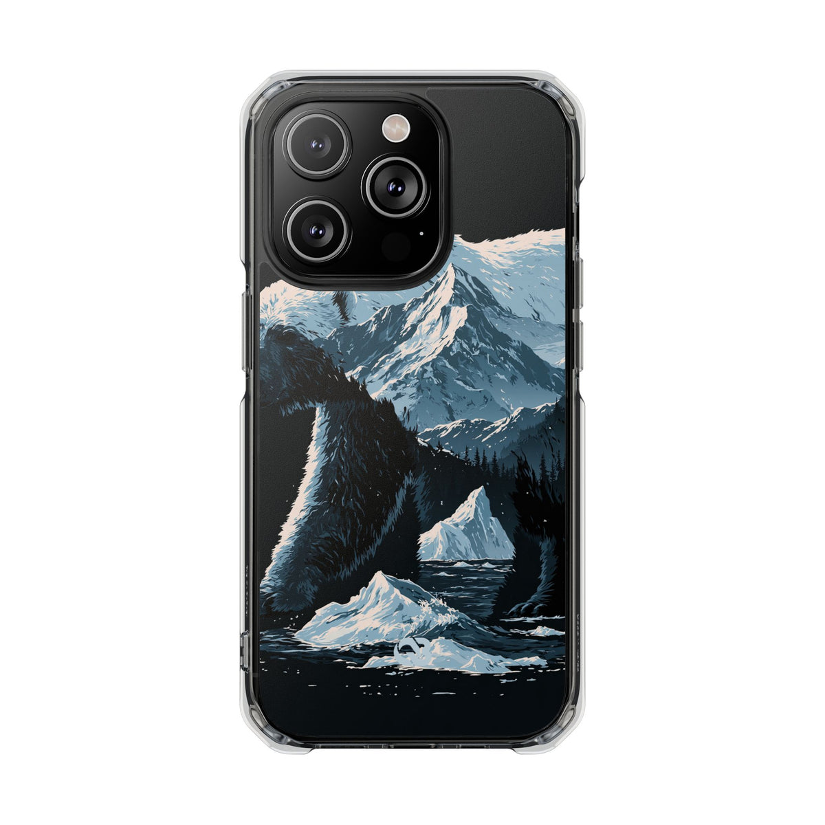 Nordic Arctic Bear · Clear Impact Magnetic Phone Case for iPhone · Black