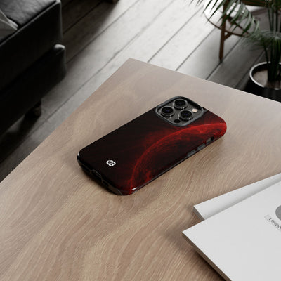 Red Tough Phone Case for iPhone - Solar Crimson Flare