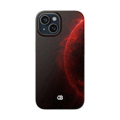Red Lite Phone Case for iPhone - Solar Crimson Flare