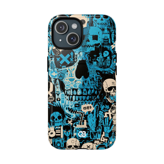Electric Skull Graffiti · Tough 2.0 Magnetic Phone Case for iPhone · Blue