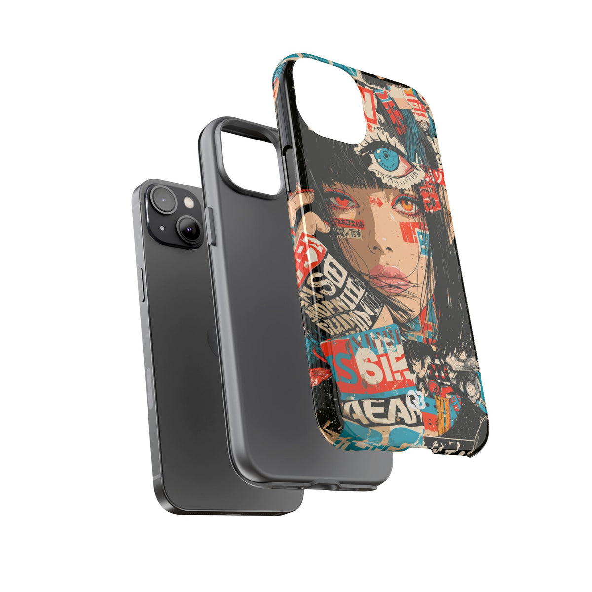 Shibuya Street Collage · Tough Phone Case for iPhone · Red