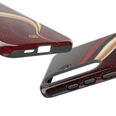 Gilded Crimson Flow · Tough Phone Case for Samsung · Red