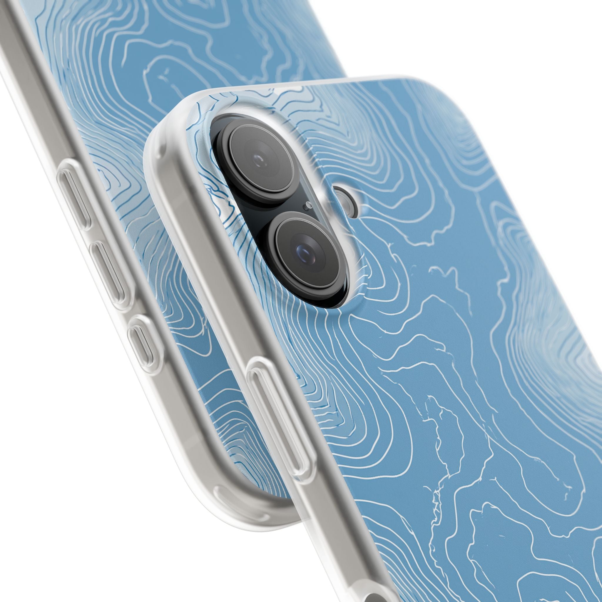 Blue Lite Phone Case for iPhone - Glacial Ridge Topo