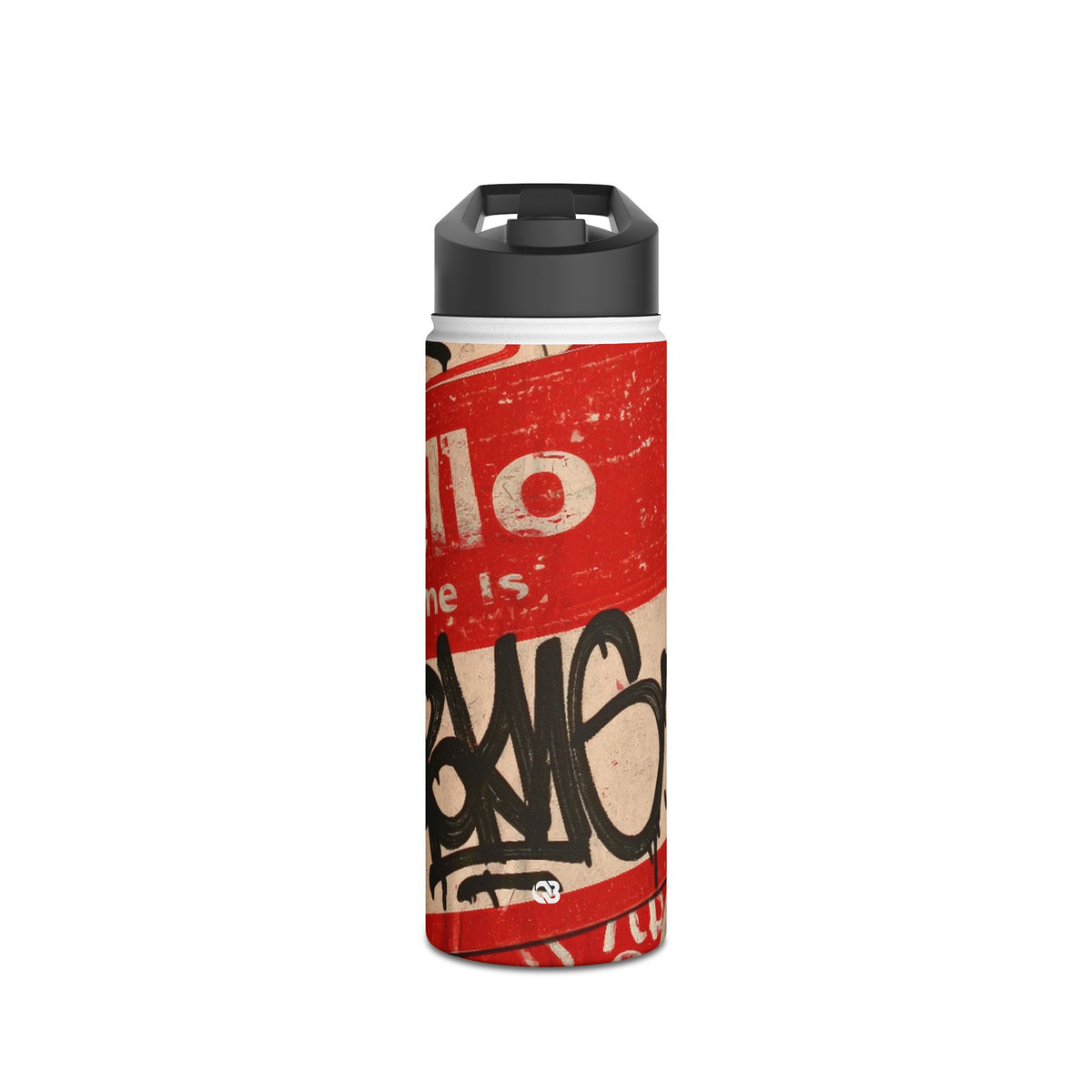 Slap Tag Collage · Insulated Water Bottle · Red