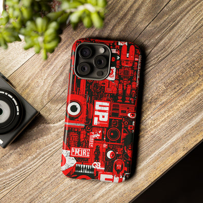 Neo Mecha Collage · Tough Phone Case for iPhone · Red