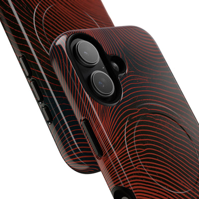 Red Tough 2.0 Magsafe Phone Case for iPhone - Terracotta Nerve Map