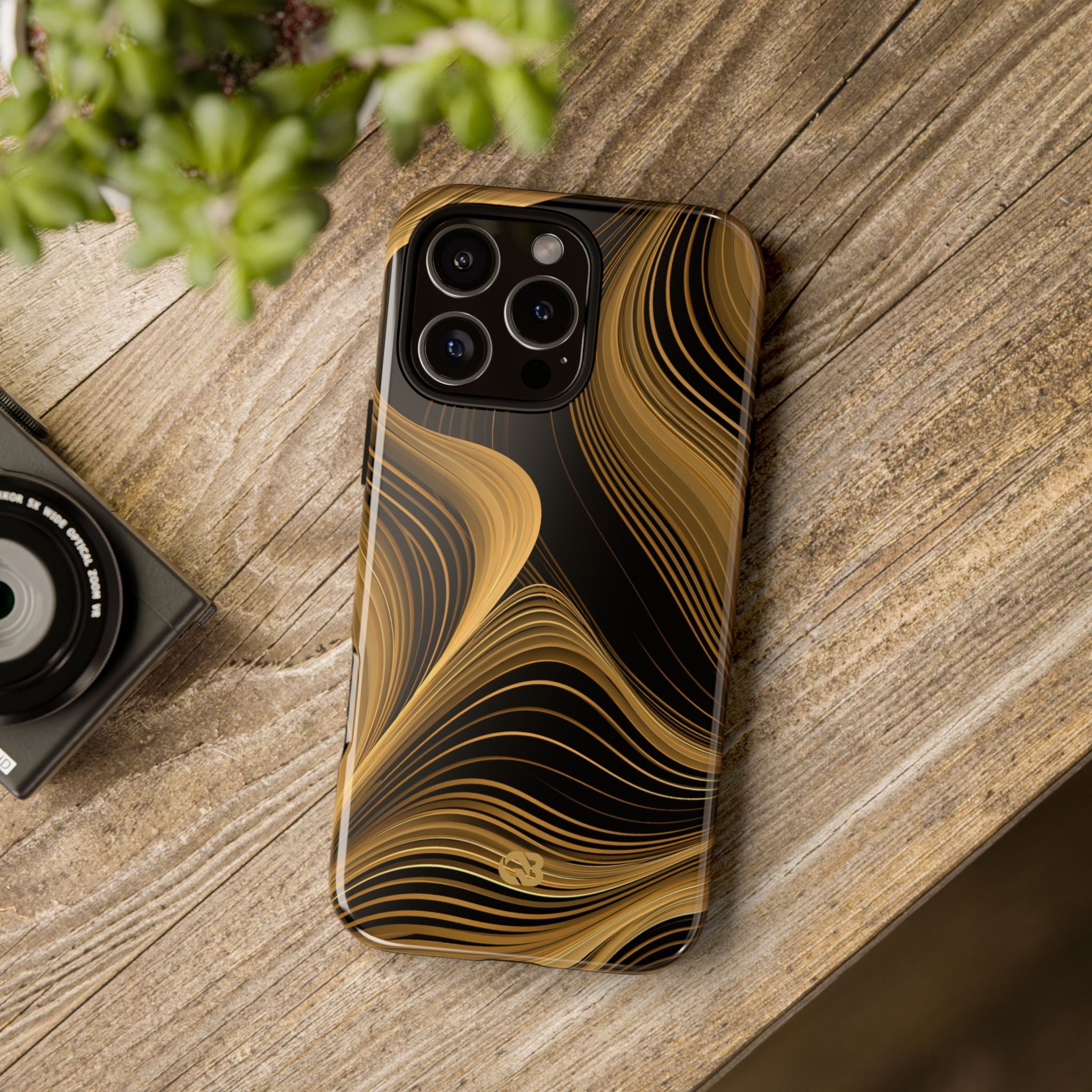 Gold Tough Phone Case for iPhone - Molten Copper Strands