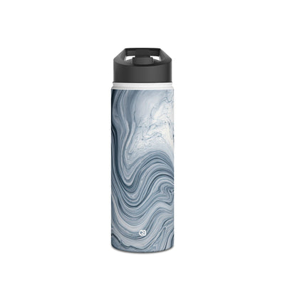 Suminagashi Ink Flow · Insulated Water Bottle · Grey