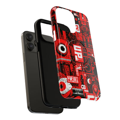 Neo Mecha Collage · Tough 2.0 Magnetic Phone Case for iPhone · Red