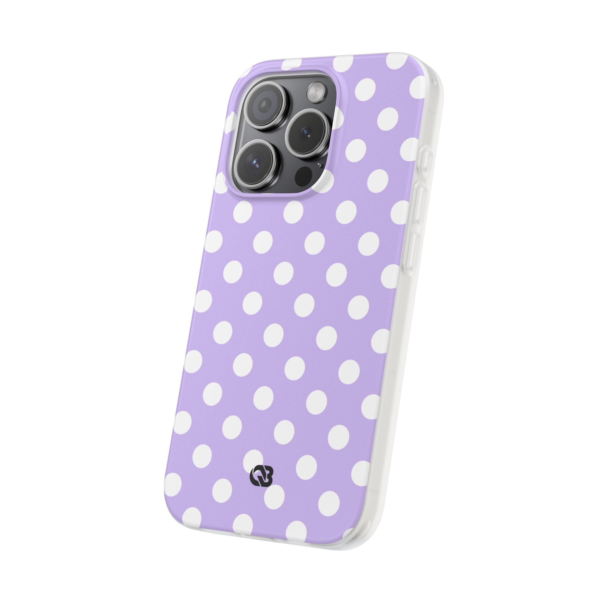 Lavender Polka Grid · Soft Phone Case for iPhone