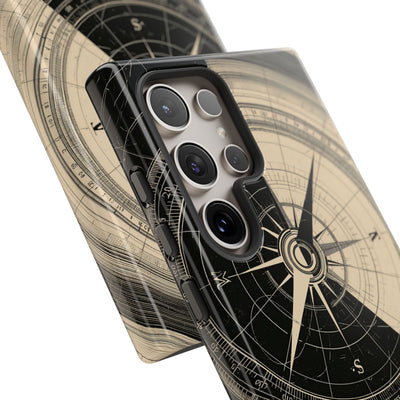 Beige Tough Phone Case for Samsung - Obsidian Nautical Blueprint
