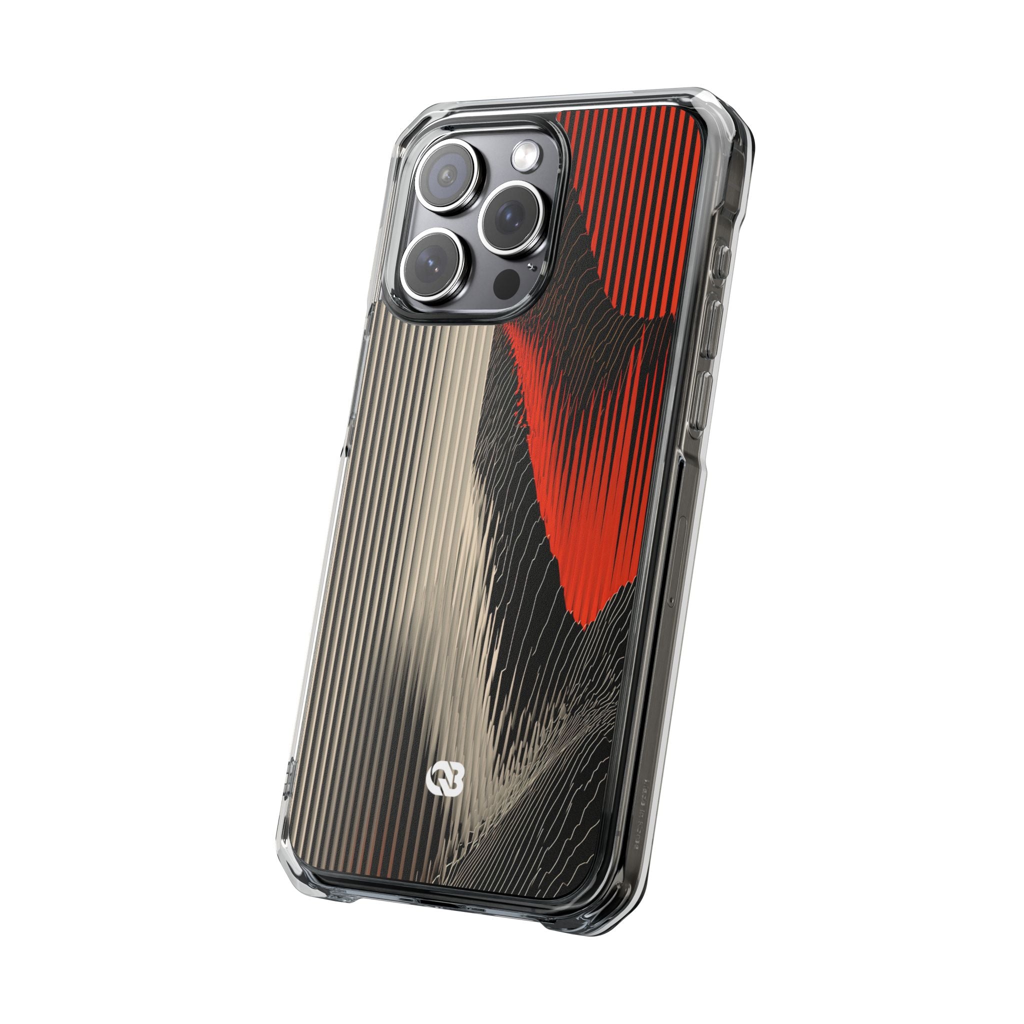 Red Impact MagSafe Phone Case for iPhone - Crimson Pulse Topo