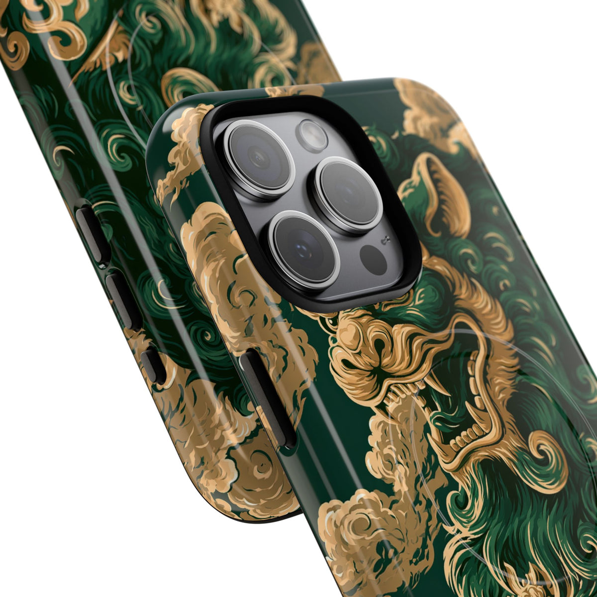 Imperial Guardian Lion · Tough 2.0 Magnetic Phone Case for iPhone · Green