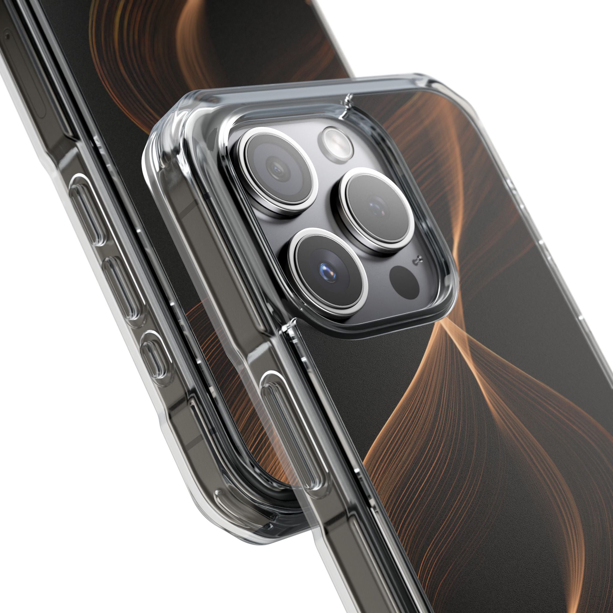 Brown Impact MagSafe Phone Case for iPhone - Copper Silk Wave