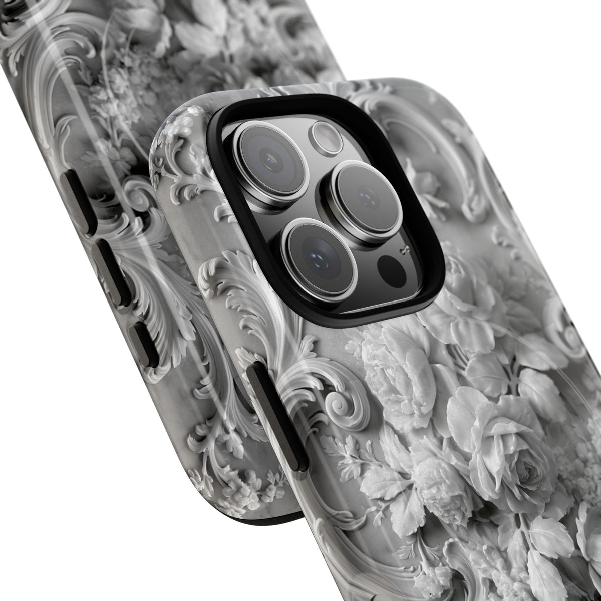 Rococo Marble Rose · Tough 2.0 Magnetic Phone Case for iPhone · White