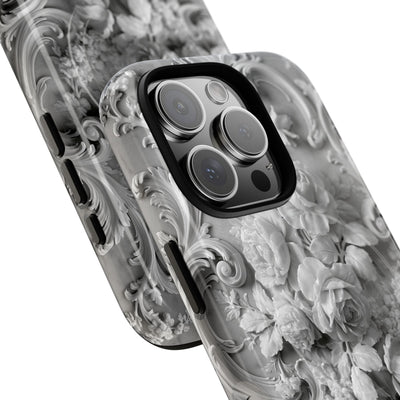 Rococo Marble Rose · Tough 2.0 Magnetic Phone Case for iPhone · White