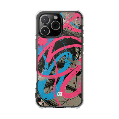 Cyber Splatter Flow · Clear Impact Magnetic Phone Case for iPhone · Pink