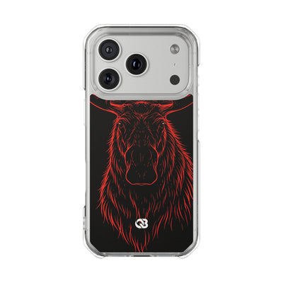 Nordic Moose Contour · Clear Impact Magnetic Phone Case for iPhone ·  Red