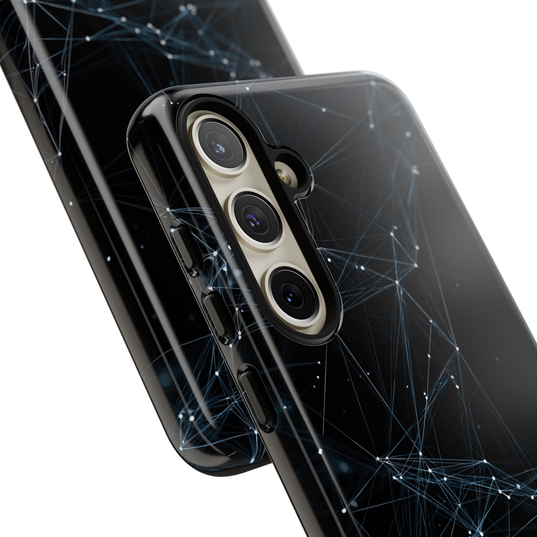 Black Tough Phone Case for Samsung - Arctic Neural Mesh