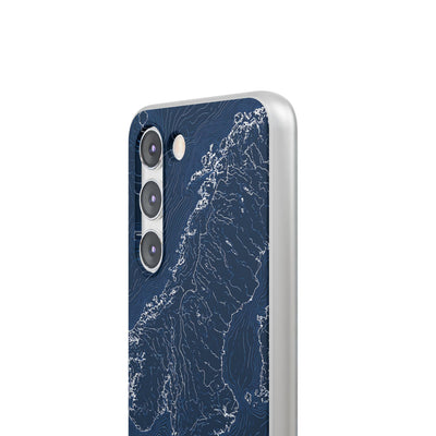 Nordic Contour Chart · Lite Phone Case for Samsung · Blue