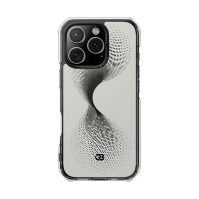 White Impact MagSafe Phone Case for iPhone - Linear Torsion Grid
