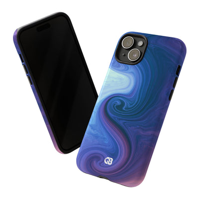 Azure Fluid Swirl · Tough Phone Case for iPhone · Blue