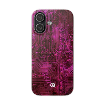 Magenta Circuit Trace · Lite Phone Case for iPhone ·  Pink