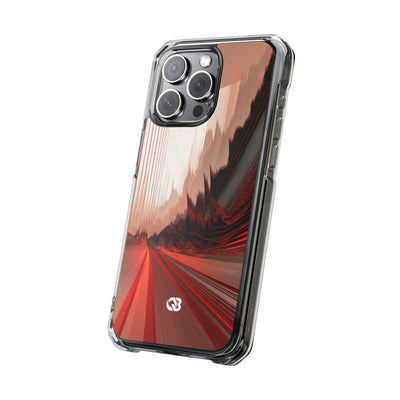 Red Impact MagSafe Phone Case for iPhone - Crimson Pulse Horizon