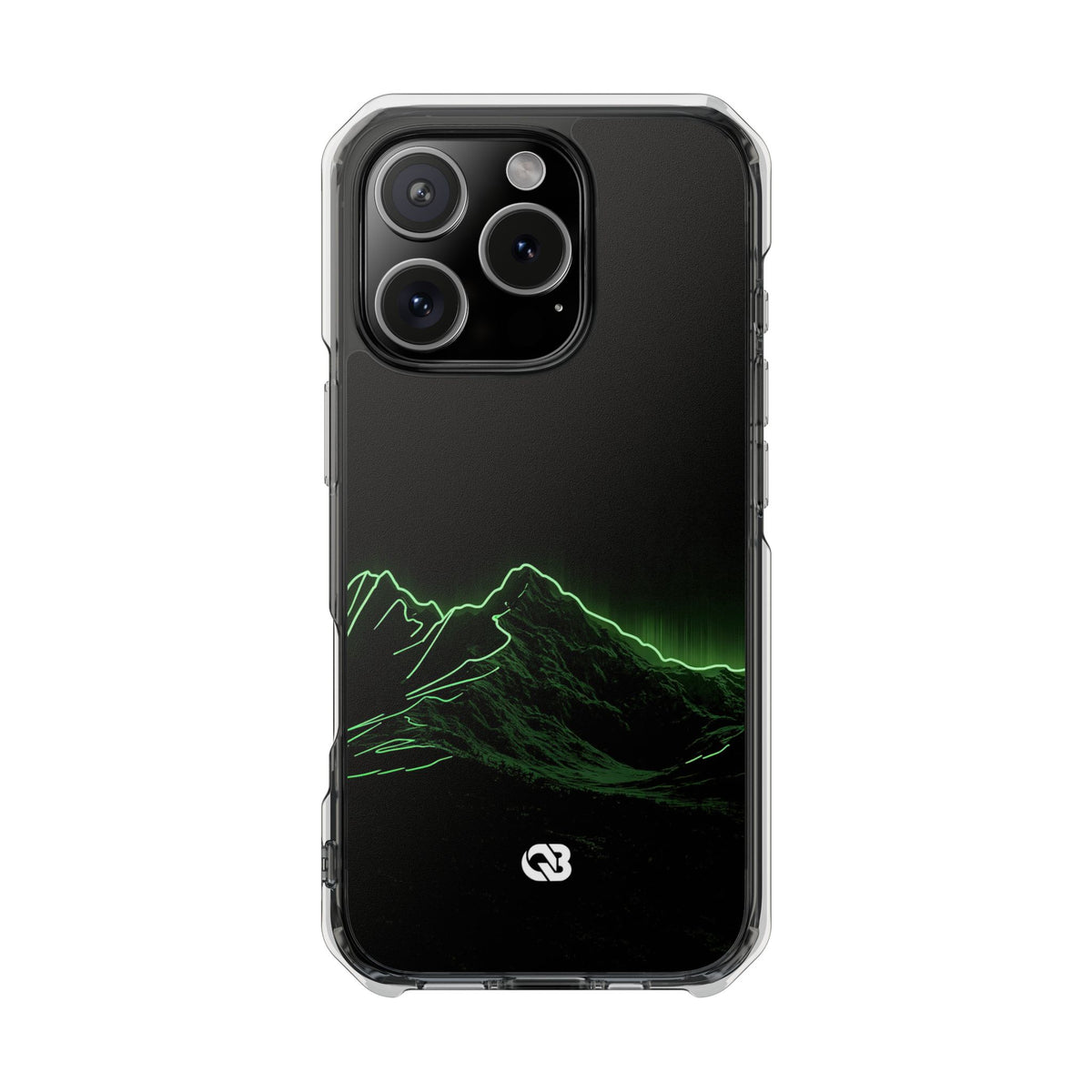 Nordic Mountain Contour · Clear Impact Magnetic Phone Case for iPhone · Black
