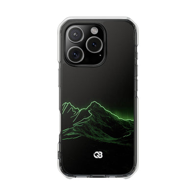 Nordic Mountain Contour · Clear Impact Magnetic Phone Case for iPhone · Black