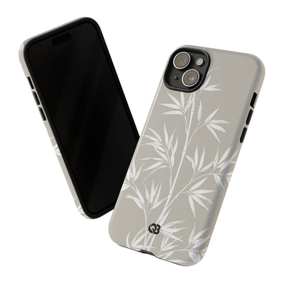 Beige Tough Phone Case for iPhone - Sandstone Bamboo Stalks