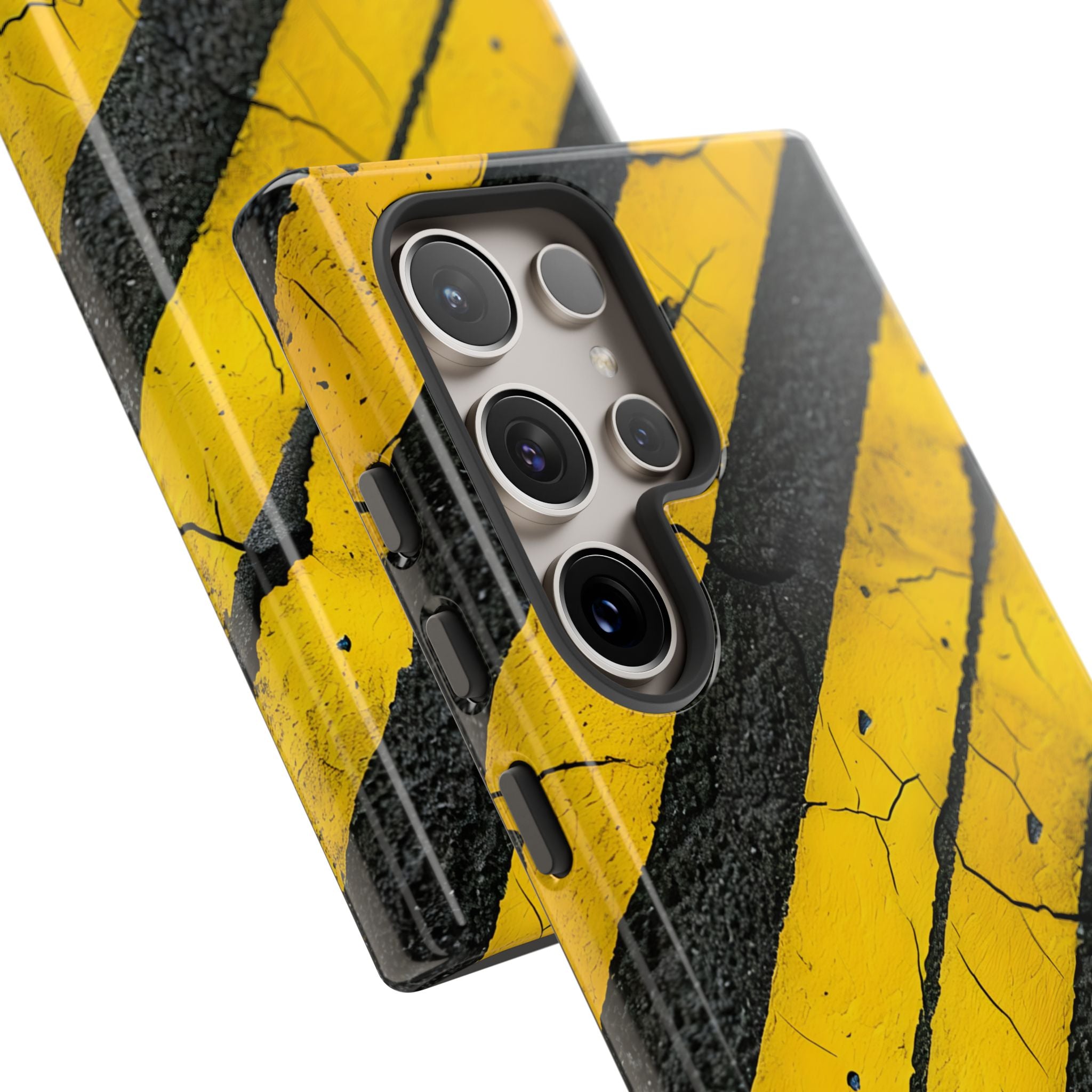 Cracked Hazard Stripes · Tough Handyhülle für Samsung