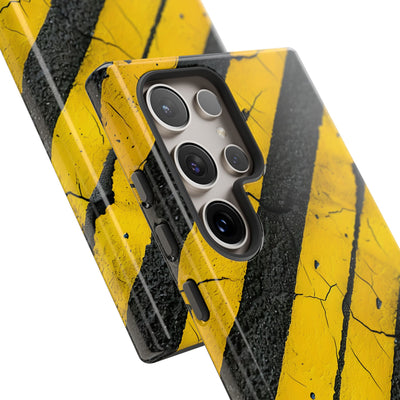Cracked Hazard Stripes · Tough Handyhülle für Samsung