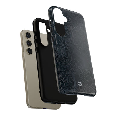 Black Tough Phone Case for Samsung - Obsidian Ridge Topo