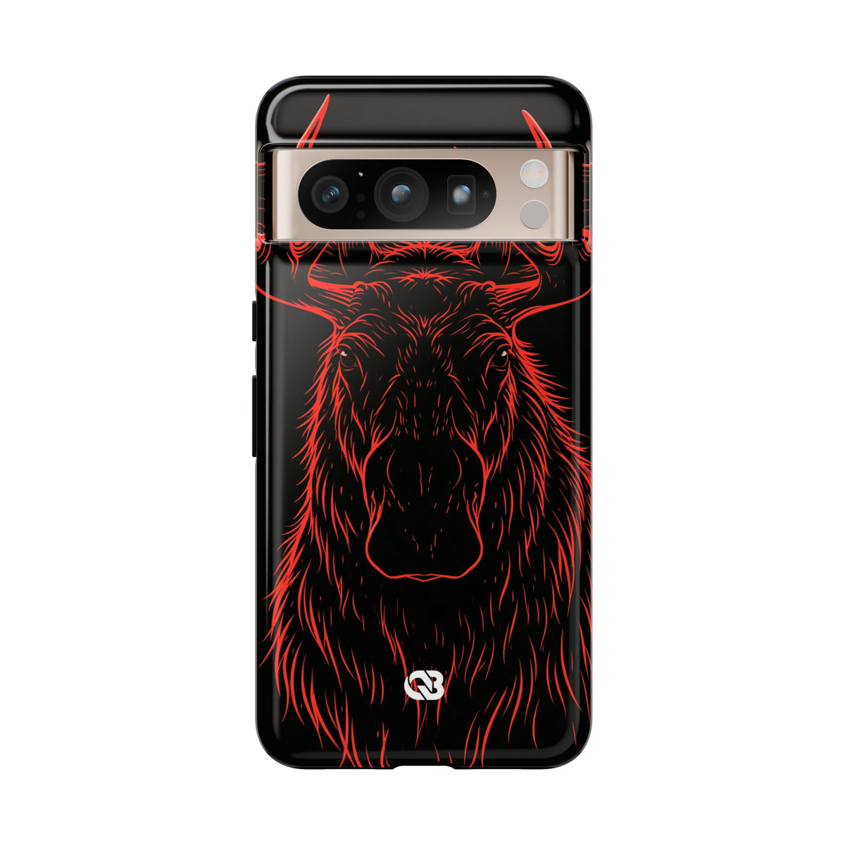 Crimson Horizon Moose · Tough Phone Case for Pixel ·  Black