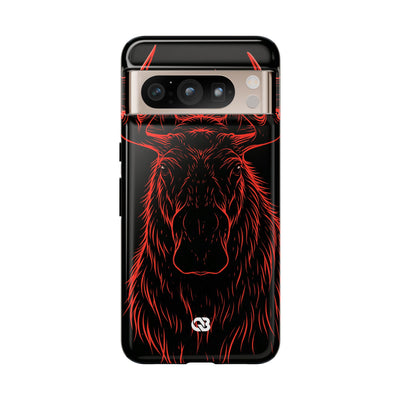 Crimson Horizon Moose · Tough Phone Case for Pixel ·  Black