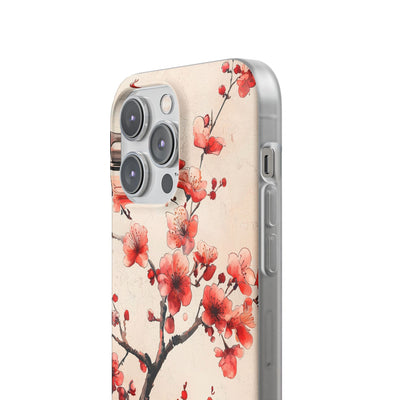 Crimson Silk Flora · Soft Custodia per iPhone
