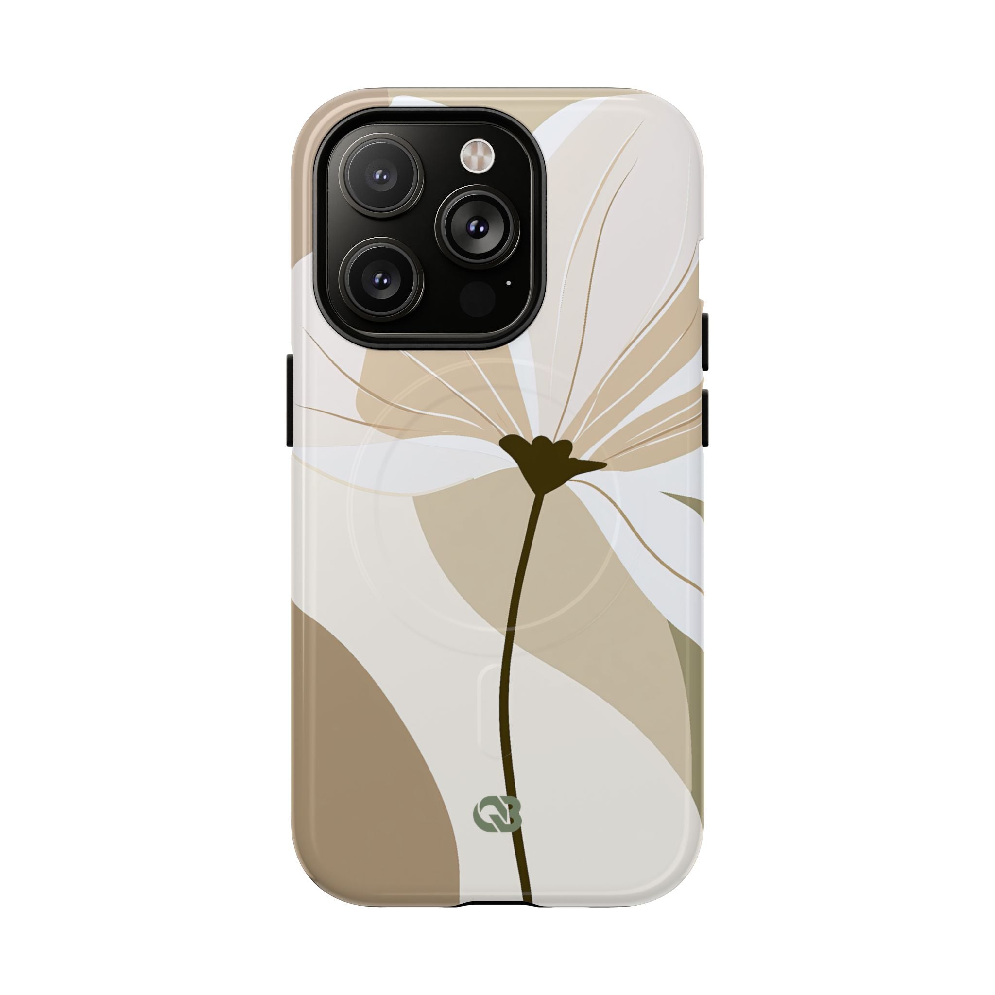 Beige Tough 2.0 Magsafe Phone Case for iPhone - Sage Linen Magnolia