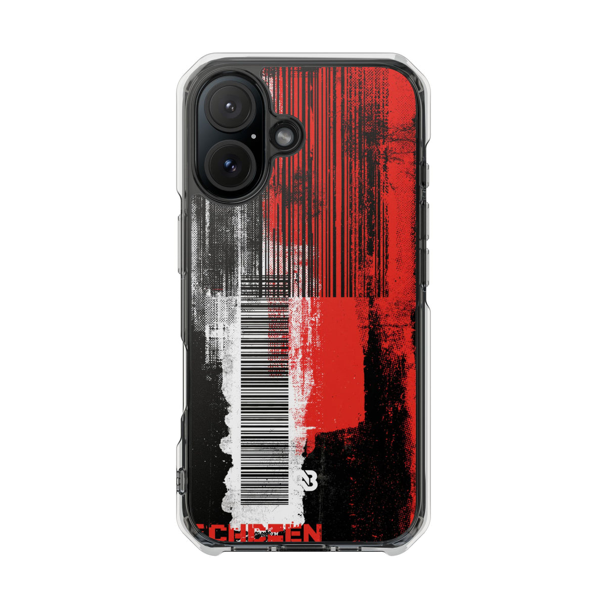Distorted Barcode · Clear Impact Magnetic Phone Case for iPhone · Black