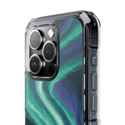 Arctic Aurora Bear · Clear Impact Magnetic Phone Case for iPhone · Teal
