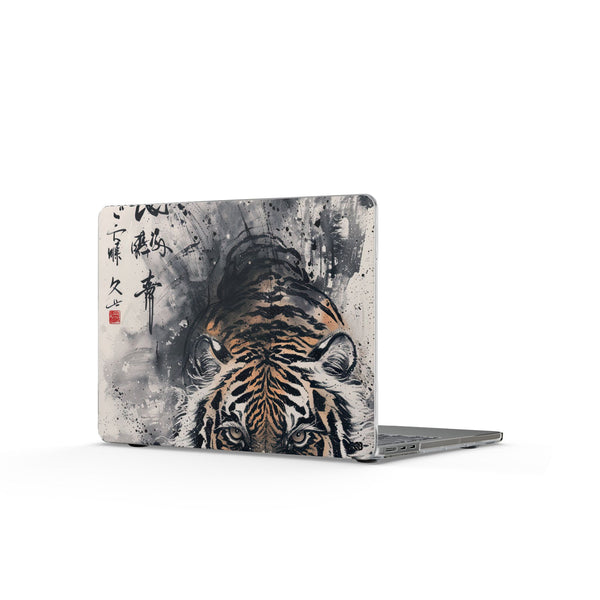 Fierce Ink Tiger · Clear Hard Case for MacBook · Beige