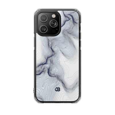 Nordic Ridge Contour · Clear Impact Magnetic Phone Case for iPhone · White