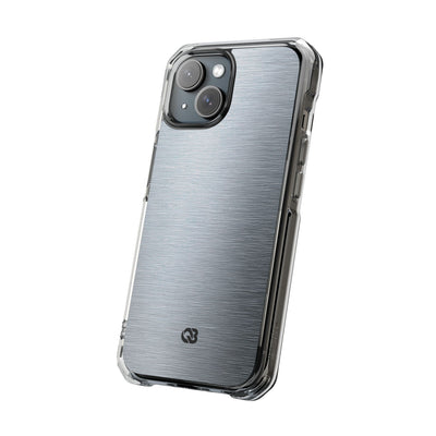 Silver Impact MagSafe Phone Case for iPhone - Satin Chrome Grain
