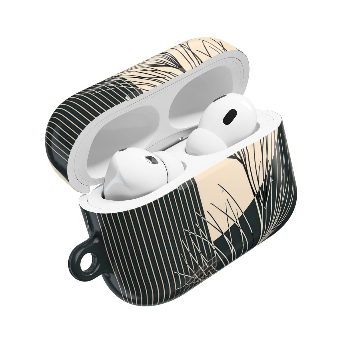 Botanical Crescent Linework · Hard Case for AirPods & AirPods Pro · Green