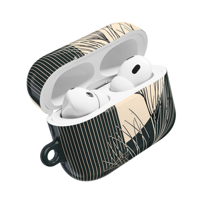 Botanical Crescent Linework · Hard Case for AirPods & AirPods Pro · Green
