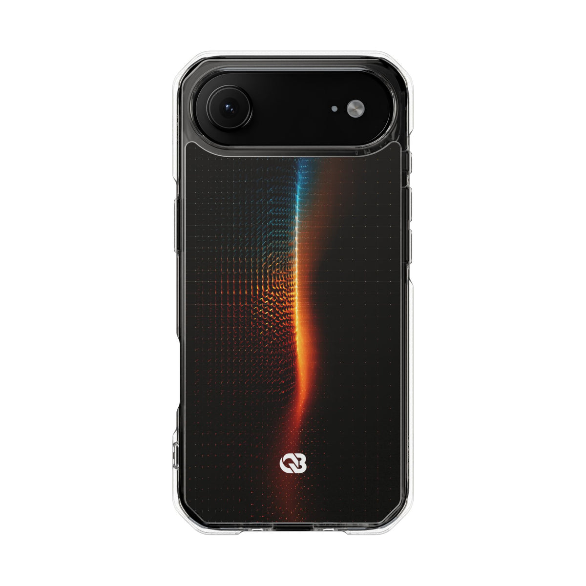 Luminous Refraction Grid · Clear Impact Magnetic Phone Case for iPhone · Black