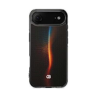 Luminous Refraction Grid · Clear Impact Magnetic Phone Case for iPhone · Black