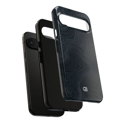 Black Tough Phone Case for Google Pixel - Obsidian Ridge Topo