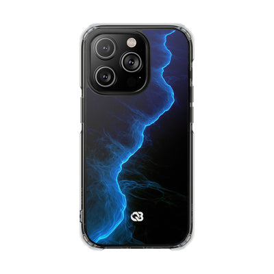 Electric Azure Drift · Clear Impact Magnetic Phone Case for iPhone · Blue